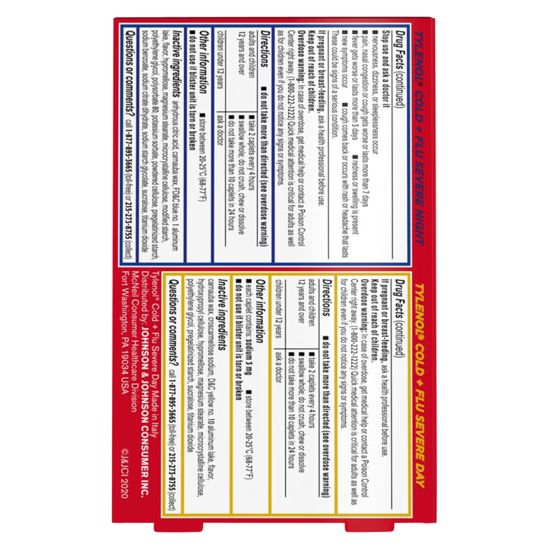 Tylenol Severe Cold + Flu Day & Night Caplets 24ct