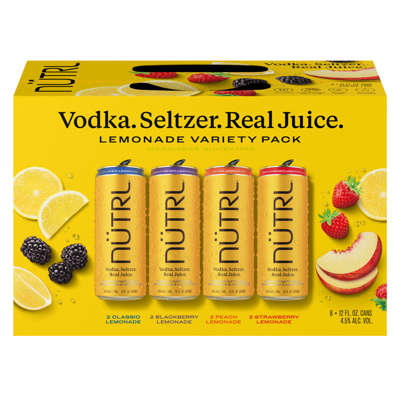 NUTRL Vodka Hard Seltzer Lemonade Variety Pack 8pk 12oz Slim Cans 4.5% ABV