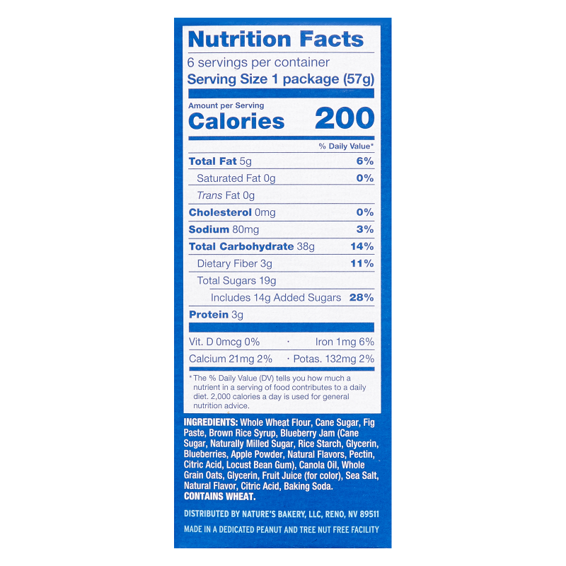 Nature's Bakery Whole Wheat Blueberry Fig Bars 12oz