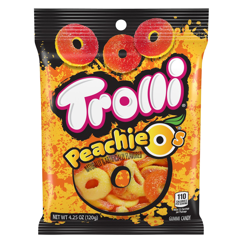 Trolli Peachie Os Gummy Candy 4.25oz