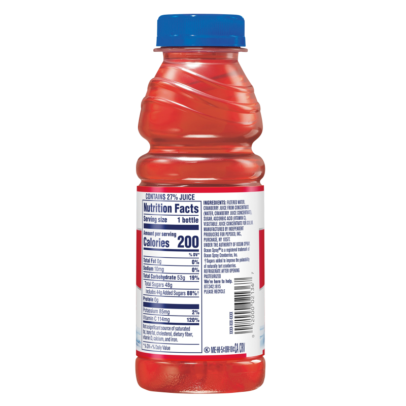 Ocean Spray Cranberry Juice 15.2oz Btl