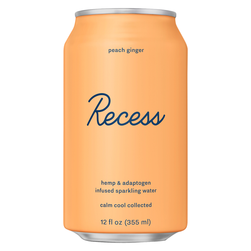 Recess Peach Ginger CBD Sparkling Water 12oz Can