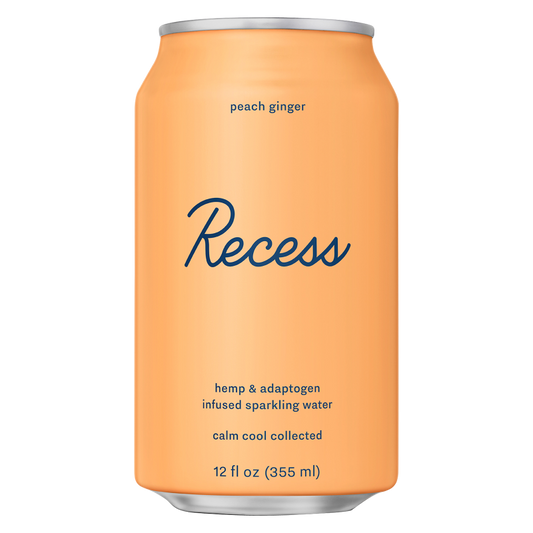 Recess Peach Ginger CBD Sparkling Water 12oz Can