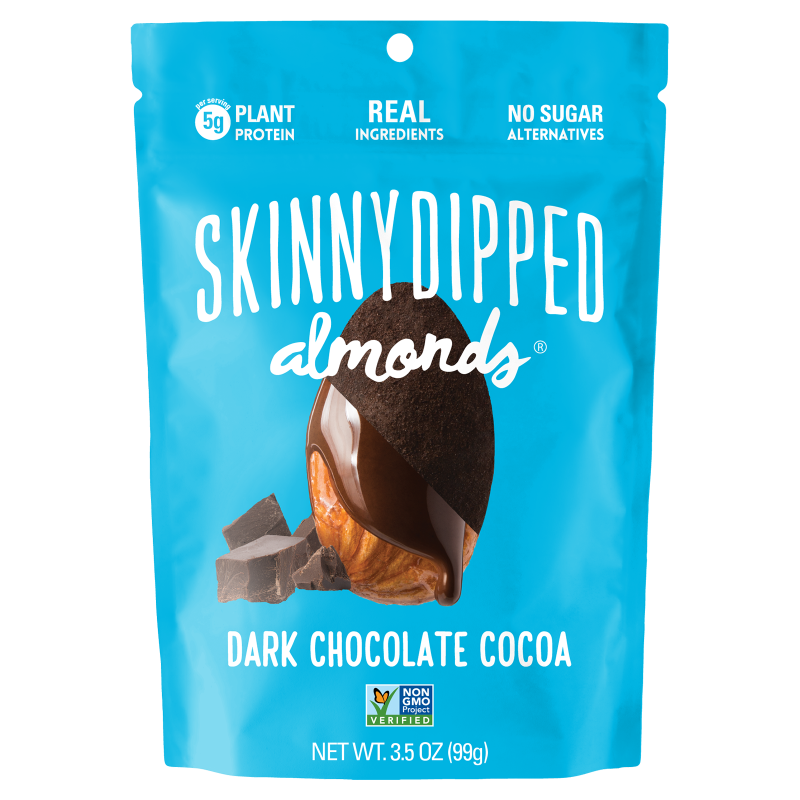 SkinnyDipped Dark Chocolate Cocoa Almonds 3.5oz