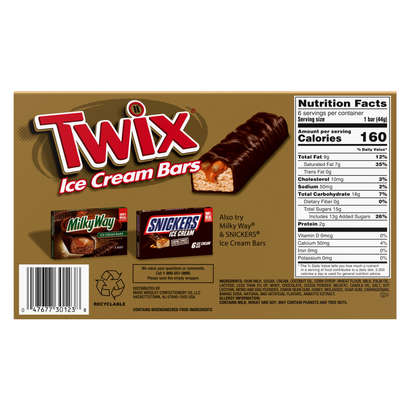 Twix Ice Cream Bars 6ct