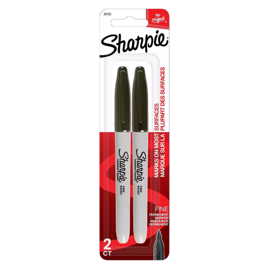 Sharpie Permanent Markers Fine Tip Black 2ct