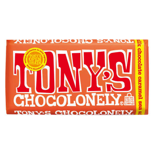 Tony's Chocolonely 32% Caramel & Sea Salt Milk Chocolate Bar 6.35oz