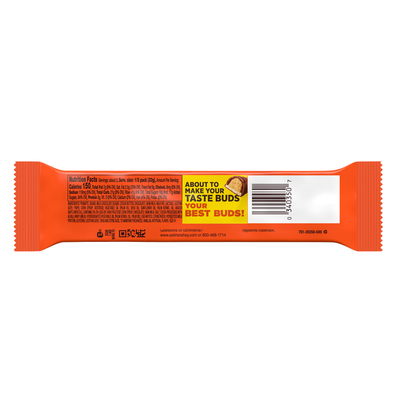 Reese's Fast Break Milk Chocolate Peanut Butter Candy Bar 3.5oz