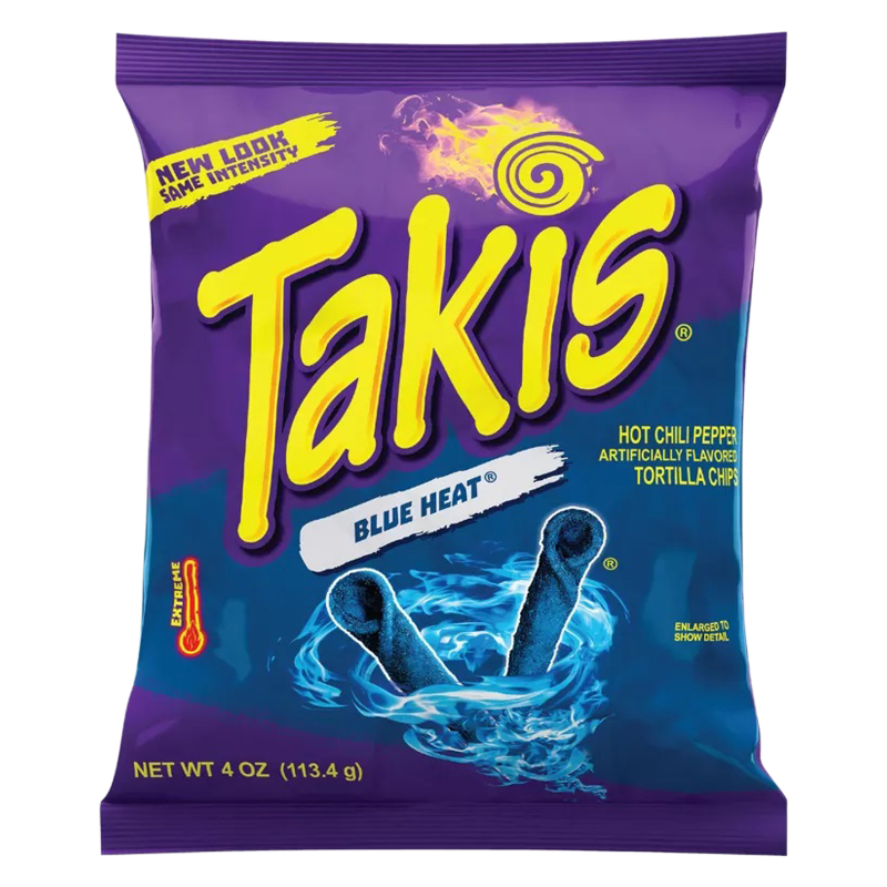 Takis Blue Heat Hot Chili Pepper Tortilla Chips 4oz