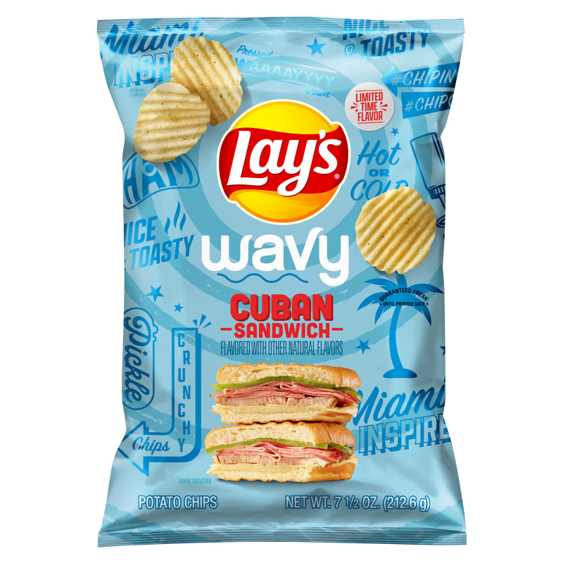 Lay's Wavy Cuban Sandwich Potato Chips 7.5oz