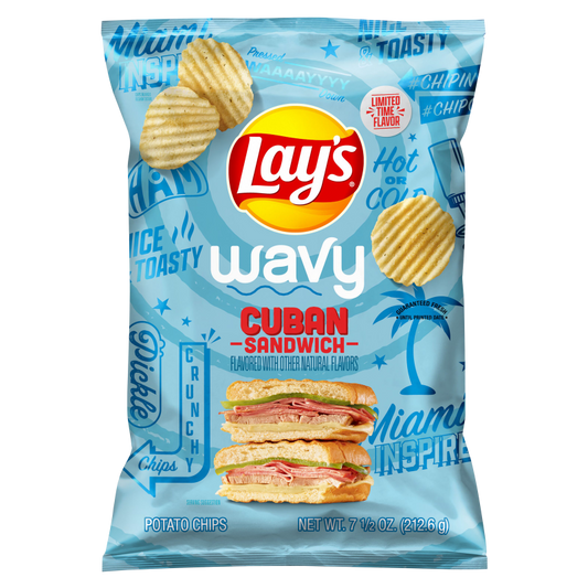 Lay's Wavy Cuban Sandwich Potato Chips 7.5oz