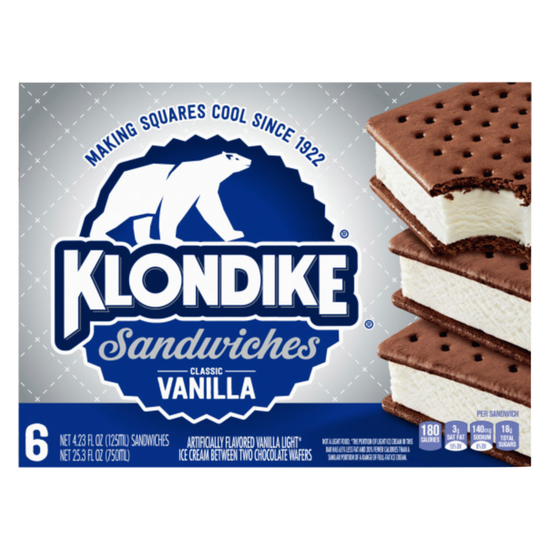 Klondike Sandwiches Classic Vanilla Ice Cream Sandwiches 6ct