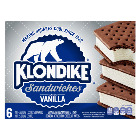 Klondike Sandwiches Classic Vanilla Ice Cream Sandwiches 6ct