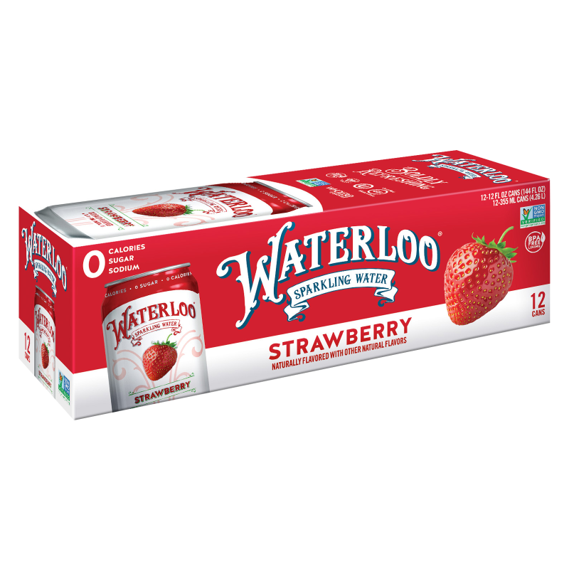 Waterloo Sparkling Strawberry Water 12pk 12oz Can