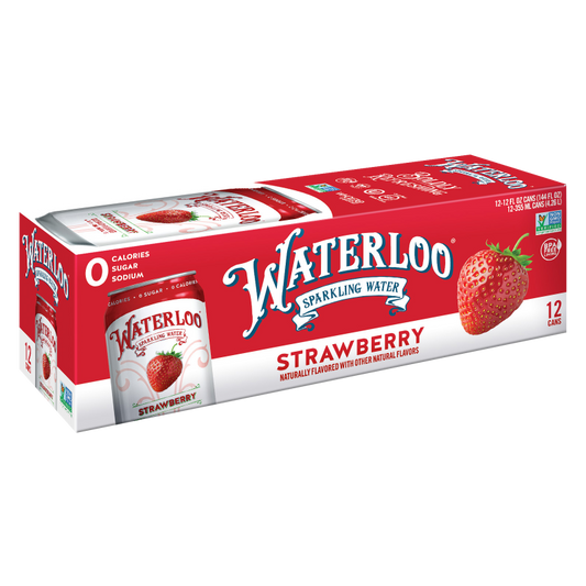 Waterloo Sparkling Strawberry Water 12pk 12oz Can