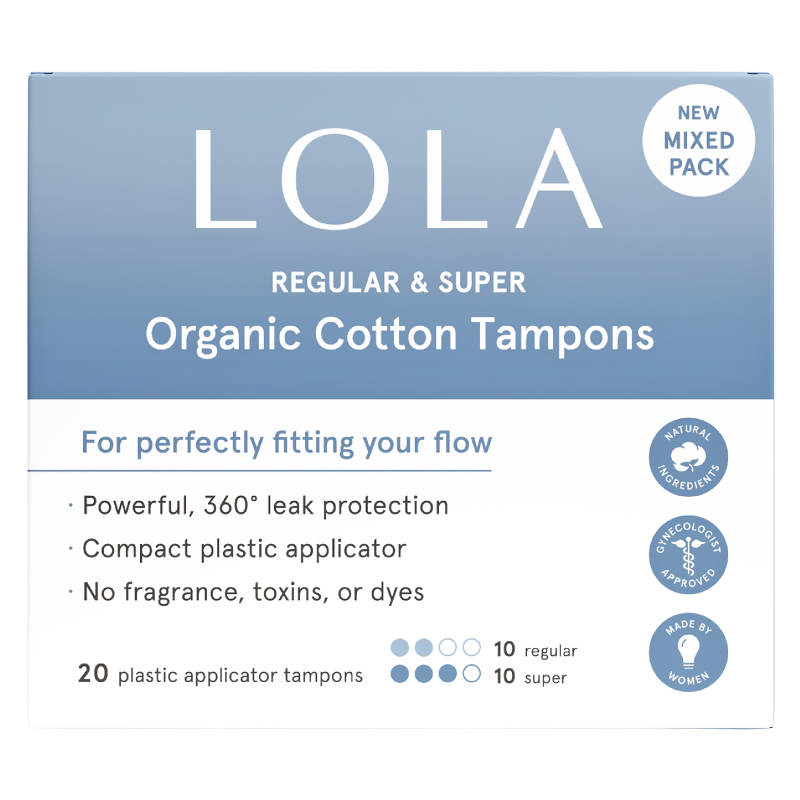 LOLA Assorted (Regular & Super) Organic Cotton Tampons 20ct – Gopuff ...