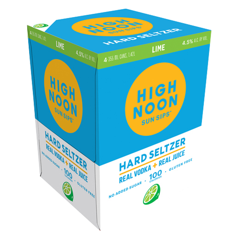 High Noon Lime Vodka Hard Seltzer 4pk 12oz Cans 4.5% ABV