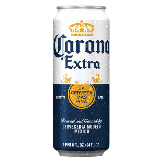 Corona Extra Single 24oz Can 4.5% ABV.