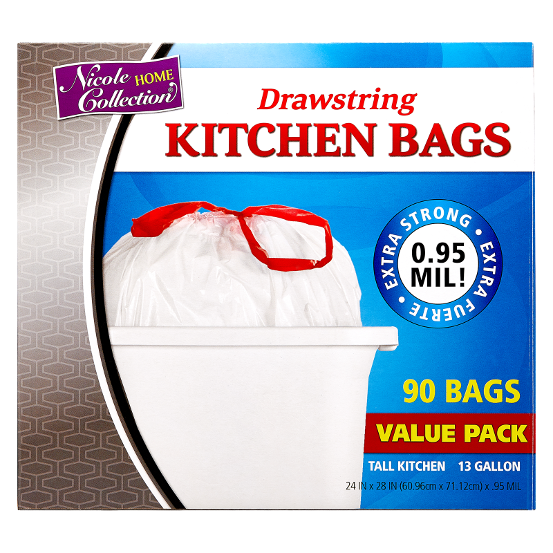 Nicole Home Collection Tall Kitchen Trash Bags 90ct