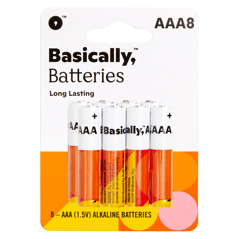 Basically, 8ct AAA Alkaline Batteries