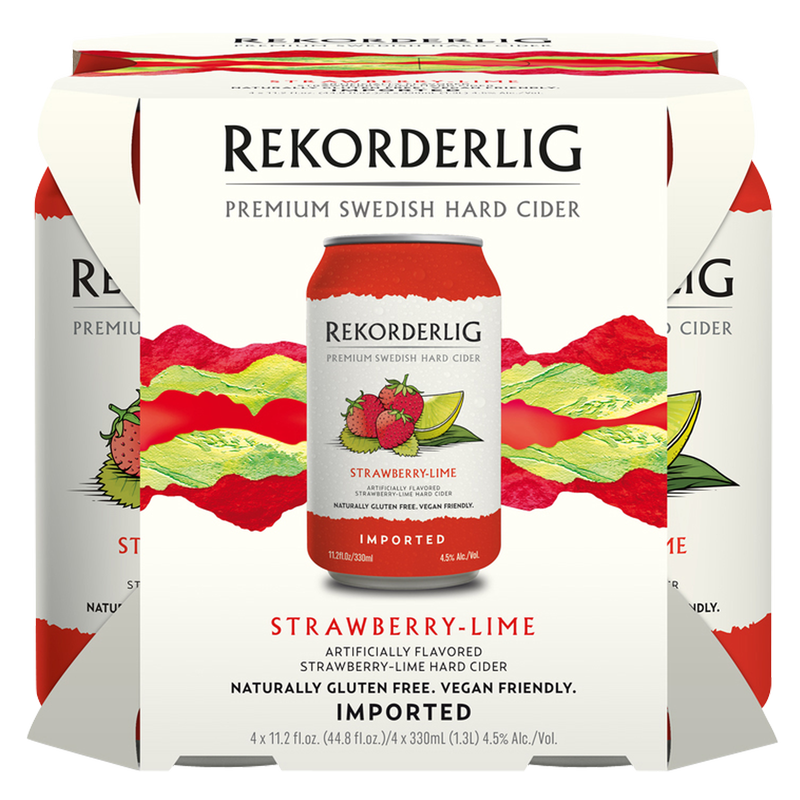 Rekorderlig Strawberry Lime Cider 4pk 11.2oz Can 4.5% ABV