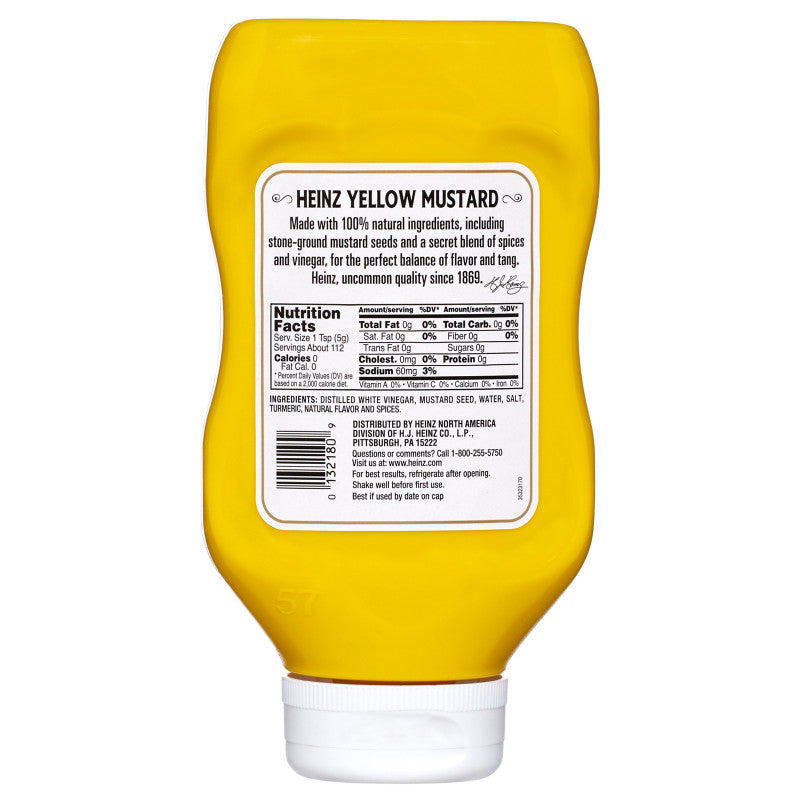 Heinz 100% Natural Yellow Mustard 20oz