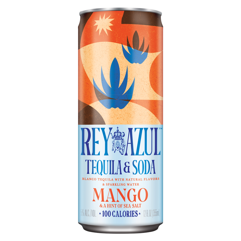 Rey Azul Tequila & Soda Mango & a Hint of Sea Salt 12oz Can 5% ABV