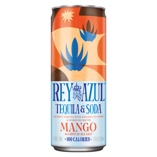 Rey Azul Tequila & Soda Mango & a Hint of Sea Salt 12oz Can 5% ABV