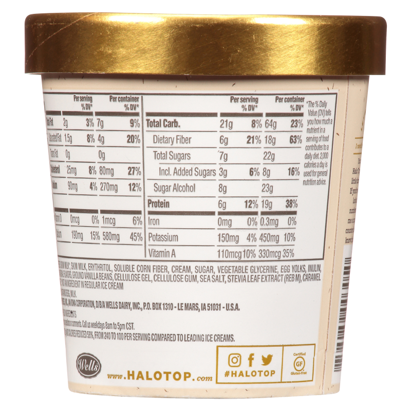 Halo Top Vanilla Bean Ice Cream Pint