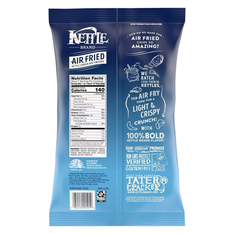 Kettle Brand Air Fried Sea Salt & Vinegar Chips 6.5oz