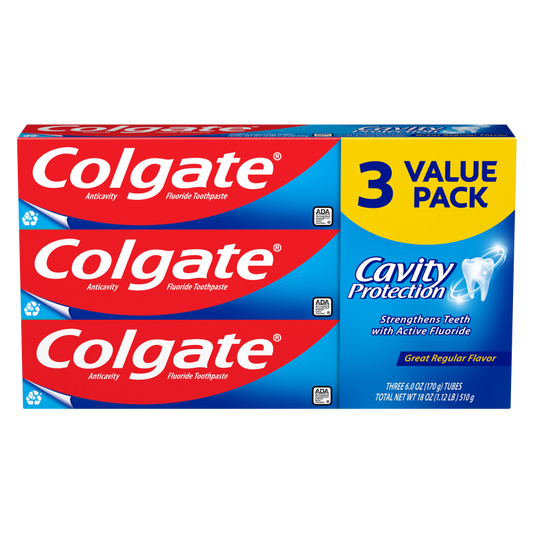 Colgate Cavity Protection Regular Flavor Toothpaste 6oz 3ct