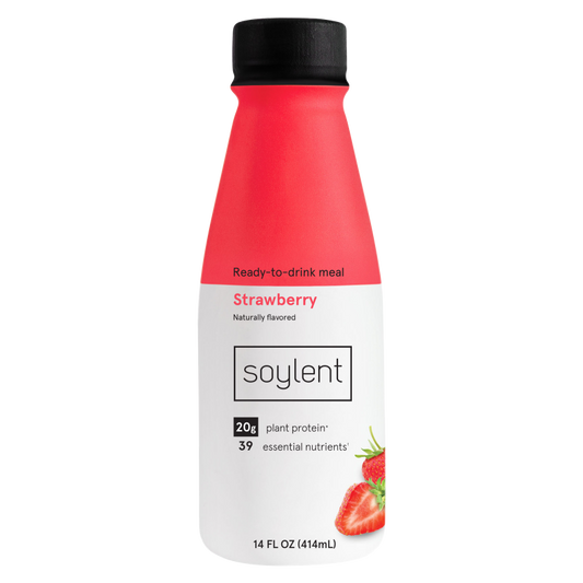 Soylent Complete Nutrition Protein Meal Replacement Shake, Strawberry, 14 oz