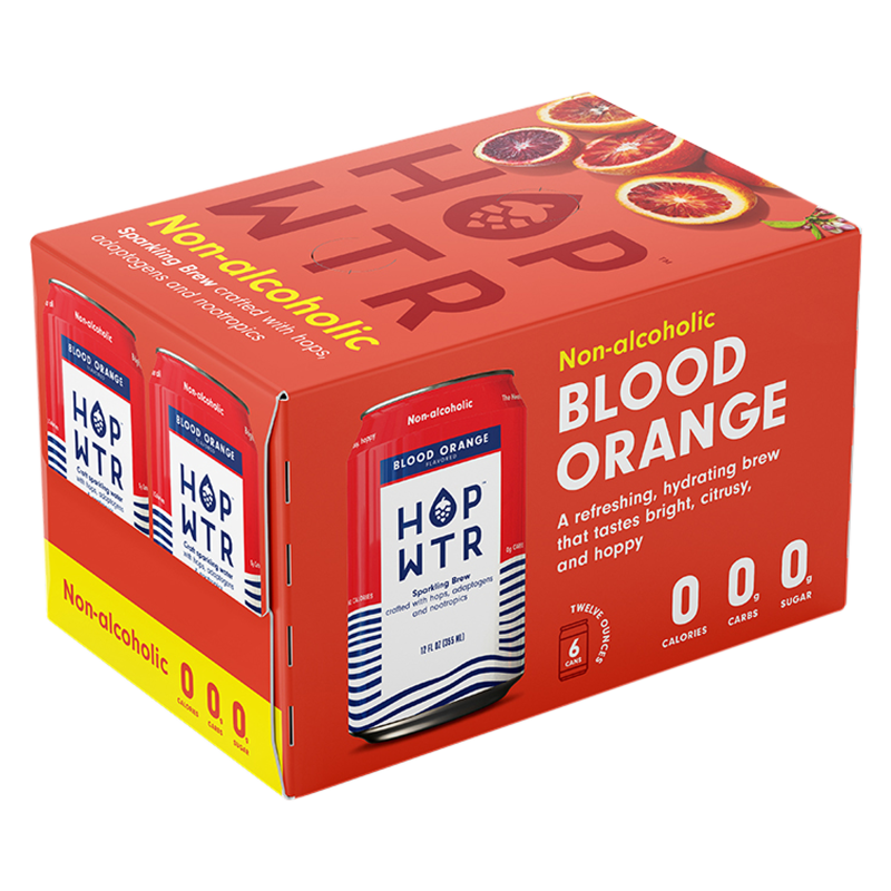 Hop WTR Blood Orange 6 pack 12oz Can