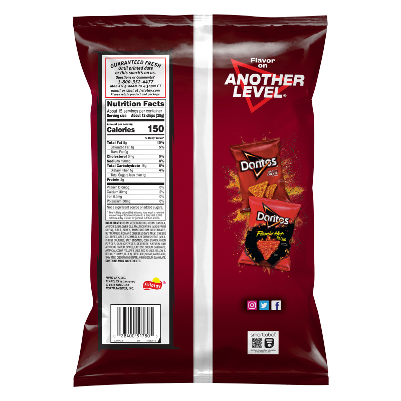 Doritos Spicy Nacho Tortilla Chips Party Size 14.5 oz