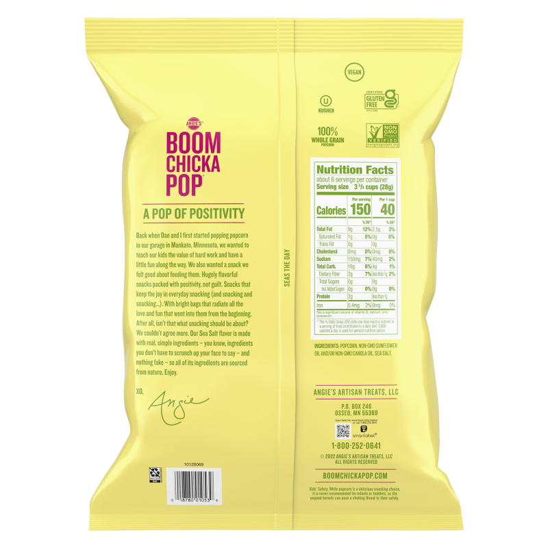 Angie's Boomchickapop Sea Salt Popcorn 6.7oz