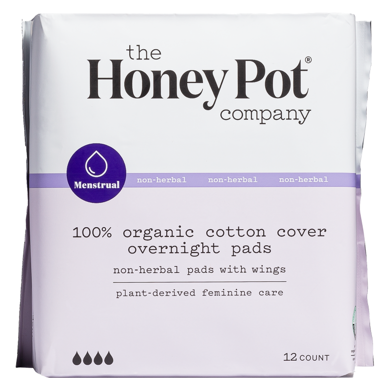 The Honey Pot Non-Herbal Overnight Menstrual Pads 12ct