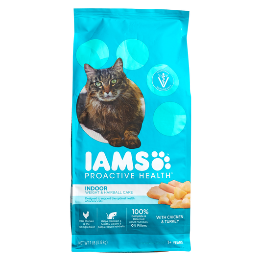 Iams Proactive Health Weight & Hairball Care Chicken & Turkey Dry Cat Food 7lb