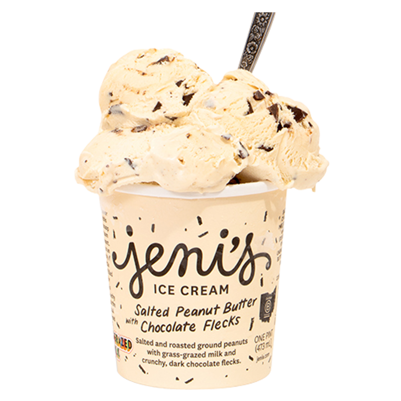 Jeni's Splendid Ice Cream Salted Peanut Butter with Chocolate Flecks Dairy Pint