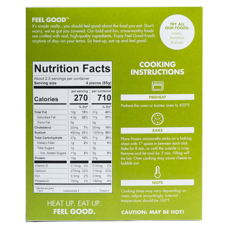 Feel Good Foods Gluten Free Mozzarella Sticks 8oz