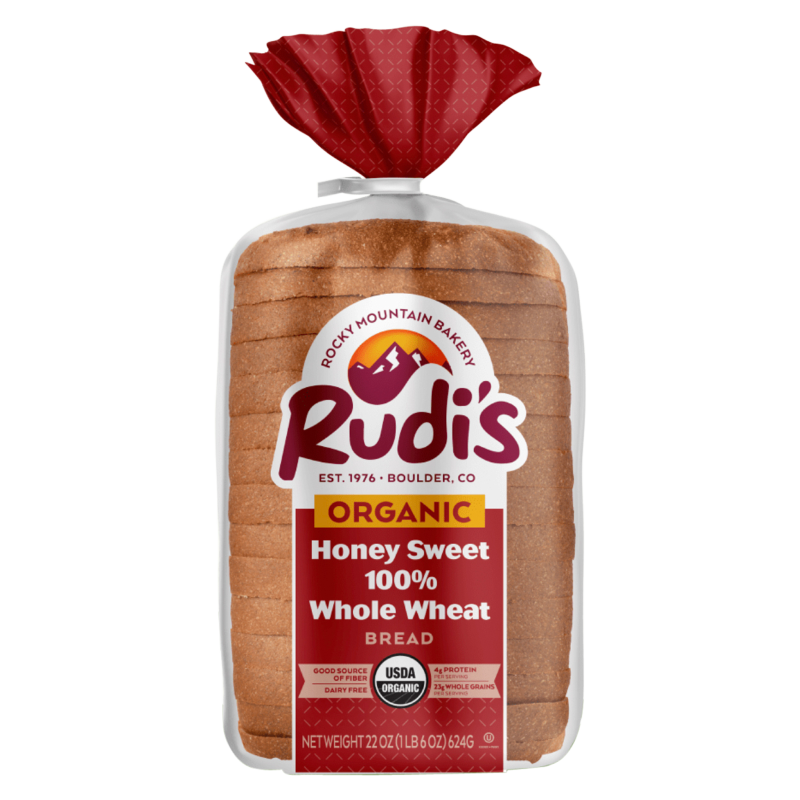 Rudi's Organic Honey Sweet 100% Whole Wheat 22oz, Frozen