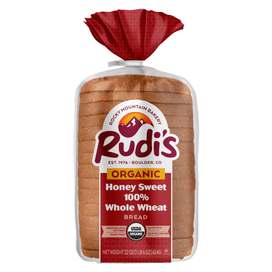 Rudi's Organic Honey Sweet 100% Whole Wheat 22oz, Frozen