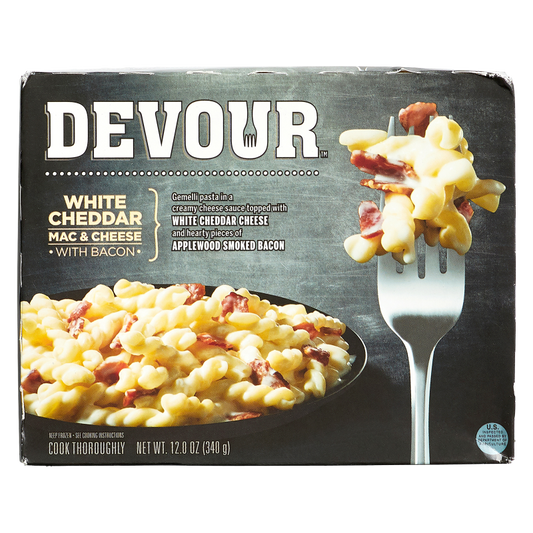 Devour Frozen White Cheddar Mac & Cheese with Bacon Meal 12oz