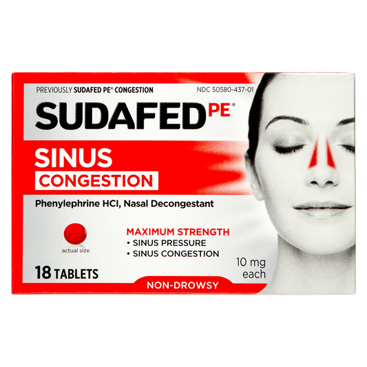 Sudafed PE Maximum Strength Sinus Pressure & Congestion Relief 18ct