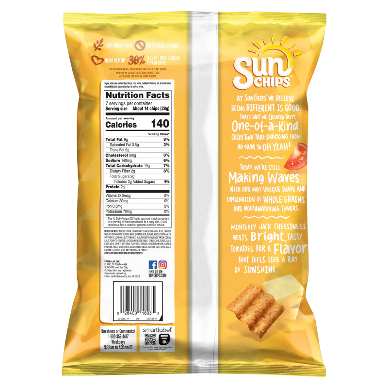 Sunchips Monterey Jack & Garden Tomato Chips 7oz