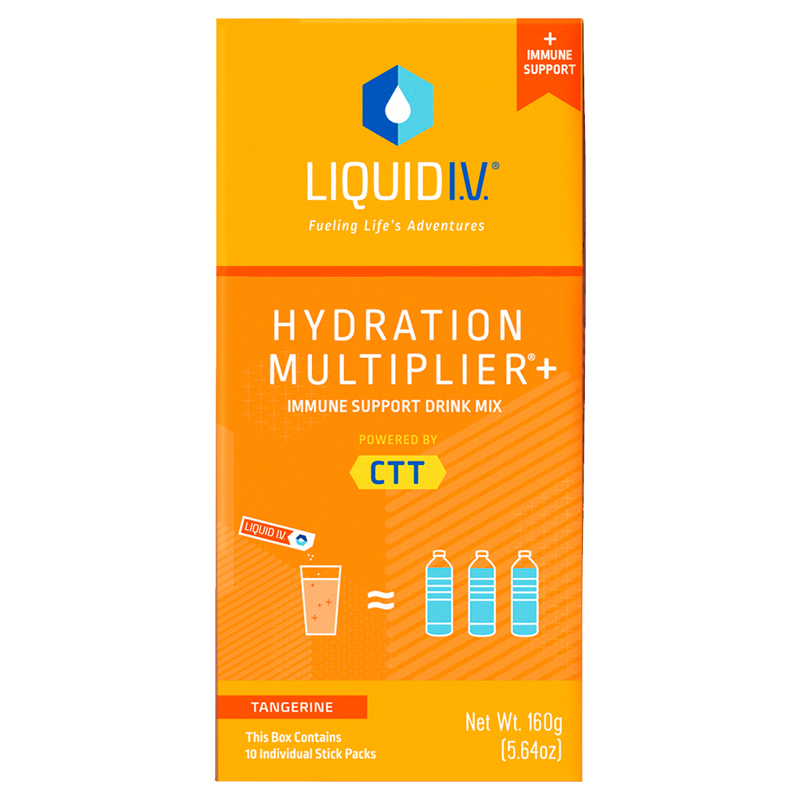 Liquid I.V. Hydration Multiplier + Immune Support Electrolyte Drink Mix Powder Tangerine 10ct Box