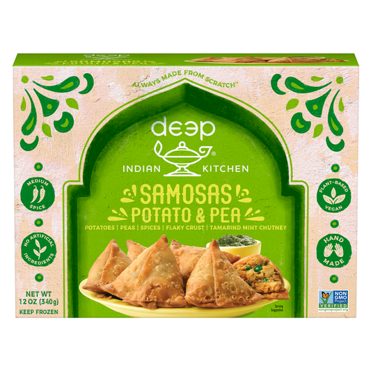 Deep Indian Kitchen Potato & Pea Samosas with Chutney 12 oz.