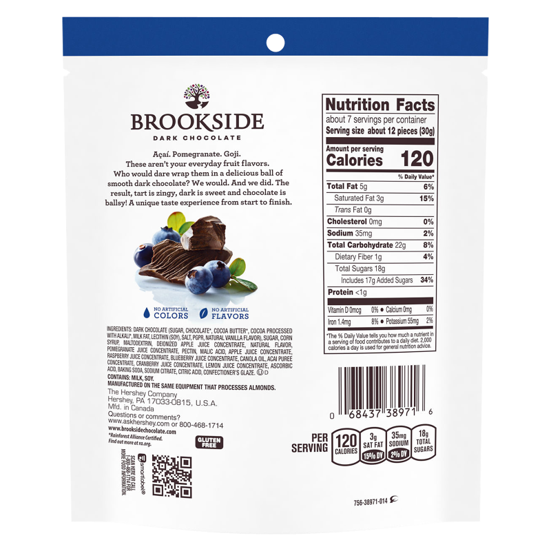 Brookside Dark Chocolate Acai & Blueberry Flavored Snacks 7oz