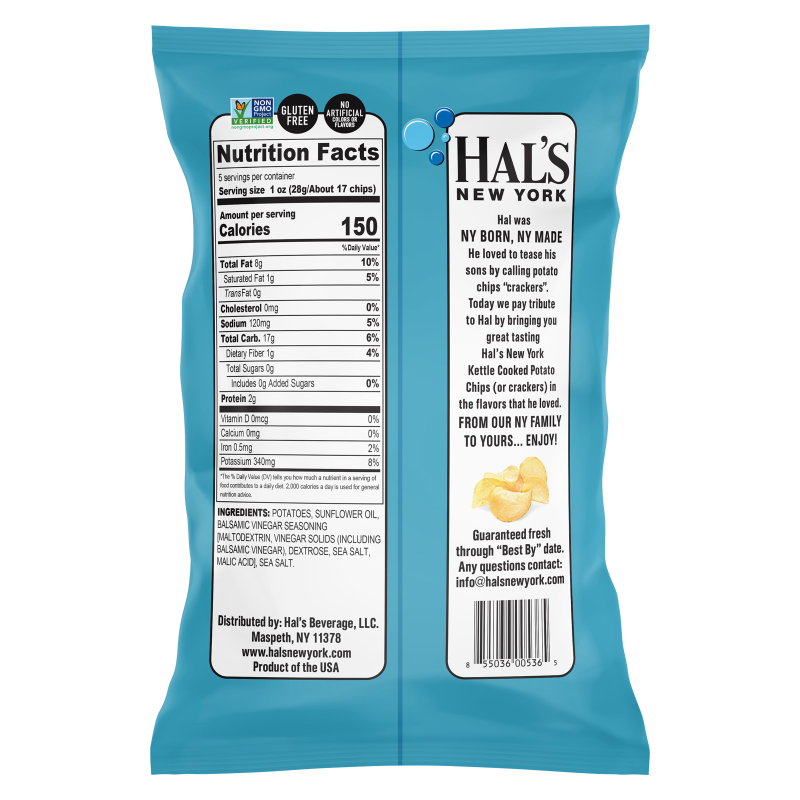 Hal's New York Sea Salt & Vinegar Chips 5oz