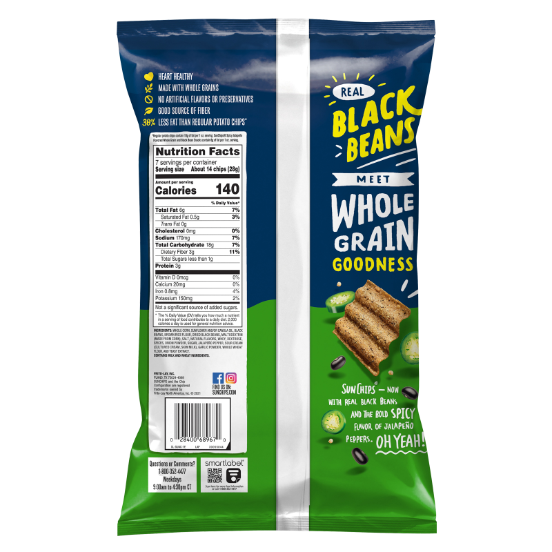 SunChips Black Bean Spicy Jalapeno 7oz