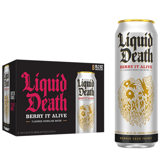 Liquid Death Sparkling Water Berry It Alive 8pk 19.2oz Can